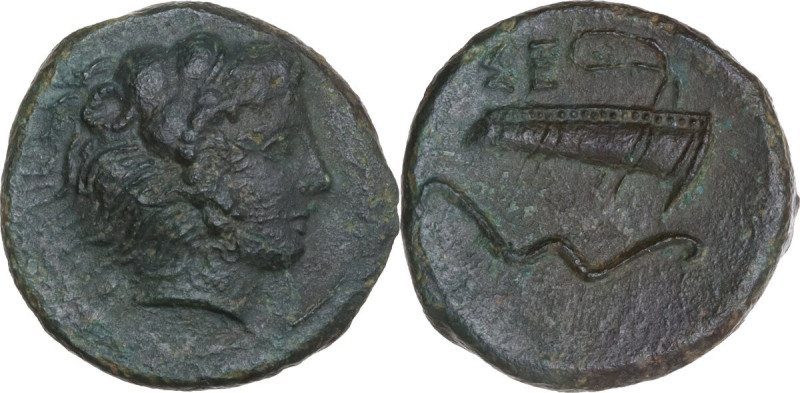 Sicily. Selinos. AE Hemilitron, c. 415-409 BC. Obv. Head of Herakles right, wear...