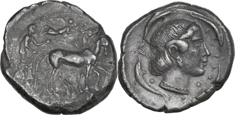 Sicily. Syracuse. Second Democracy (466-405 BC). AR Tetradrachm, c. 450 BC. Obv....