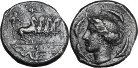 Sicily. Syracuse. Second Democracy (466-405 BC.). AR Tetradrachm, signed by Euth- and Phrygillos. Obv. Charioteer, holding reins in both hands, drivin...