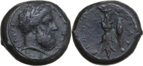 Sicily. Syracuse. Timoleon and the Third Democracy (344-317 BC). AE 24 mm. 1st series, c. 343-339/8 BC. Obv. ZEΥΣ ΕΛΕΘΥΕPΙΟΣ. Laureate head of Zeus El...