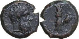 Sicily. Syracuse. Timoleon and the Third Democracy (344-317 BC). AE 24 mm. Timoleontic Symmachy coinage. 1st series, circa 344-339/8 BC. Obv. ZEΥΣ ΕΛΕ...