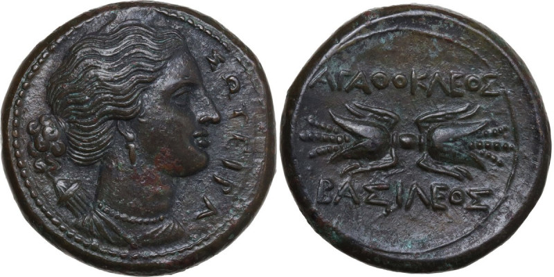 Sicily. Syracuse. Agathokles (317-289 BC). AE Litra, c. 295 BC. Obv. ΣΩTEIPA. He...