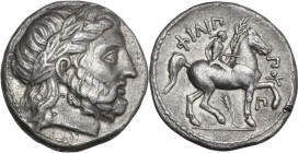 Continental Greece. Kings of Macedon. Philip III Arrhidaios (323-317 BC). AR Tetradrachm. In the types of Philip II. Amphipolis mint. Struck under Pol...