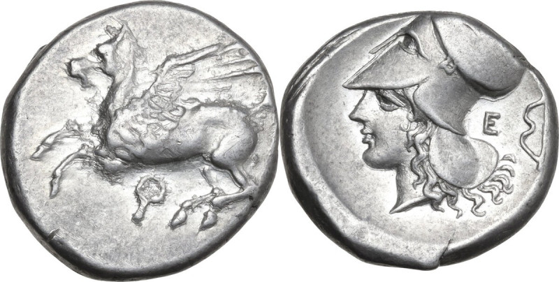 Continental Greece. Corinthia, Corinth. AR Stater, c. 375-300 BC. Obv. Pegasos f...