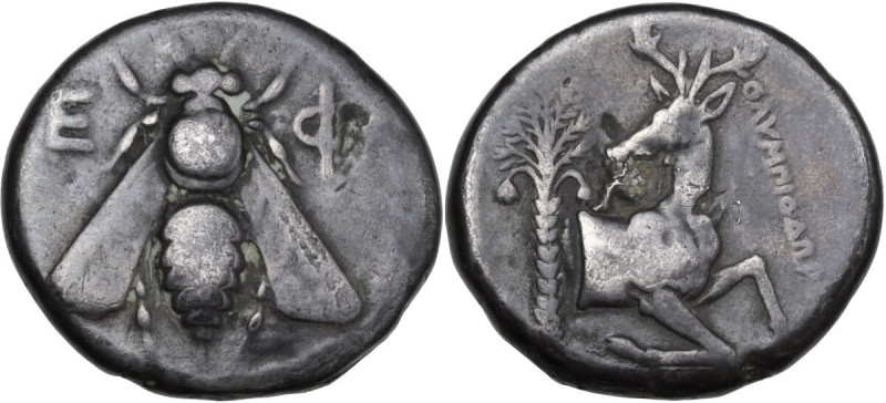 Greek Asia. Ionia, Ephesos. AR Tetradrachm, c. 4th century BC. Obv. E-Φ. Bee. Re...