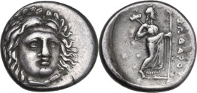 Greek Asia. Satraps of Caria. Hidrieus (353-344 BC). AR Drachm, c. 351-344 BC. Obv. Laureate head of Apollo, facing slightly right. Rev. IΔPIEΩΣ. Zeus...