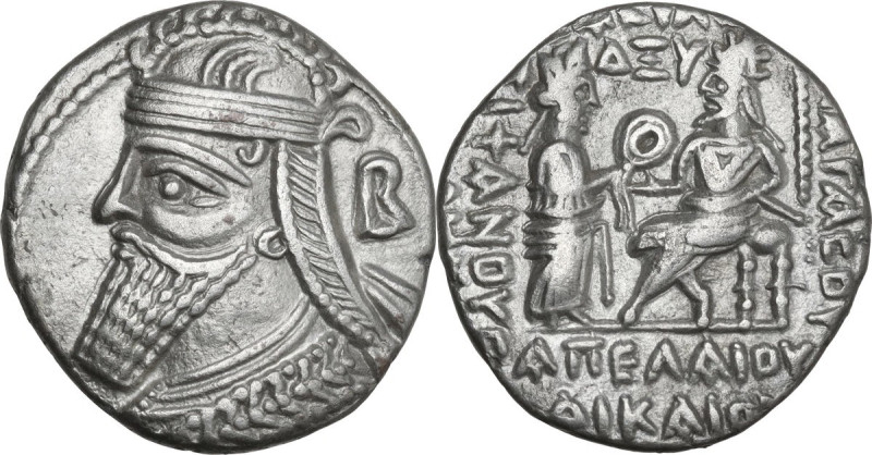 Greek Asia. Kings of Parthia. Vologases IV (147-191). AR Tetradrachm, Seleukeia ...