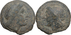 Apollo/Apollo series. AE Cast As, 275-270 BC. Obv. Diademed head of Apollo right. Rev. Diademed head of Apollo left. Cr. 18/1; Vecchi ICC 33. AE. 317....