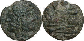 Anonymous semilibral series. AE Cast As, c. 217-215 BC. Obv. Laureate head of Janus. Rev. Prow left; above, I. Vecchi ICC 93; Cr. 38/1; Haeberlin pls....