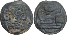 Anonymous post-semilibral series. AE Cast As, c. 215-212 BC. Obv. Laureate head of Janus. Rev. Prow left; above, I. Cr. 41/5a; Vecchi ICC 105. AE. 67....