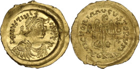 Ostrogothic Italy, Athalaric to Witigis (526-540). AV Tremissis. Pseudo-Imperial Coinage. In the name of Justinian I. Rome or Ravenna mint, c. 527/30-...
