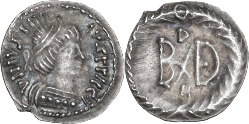 Ostrogothic Italy, Baduila (541-552). AR Quarter siliqua. Pseudo-Imperial Coinag...