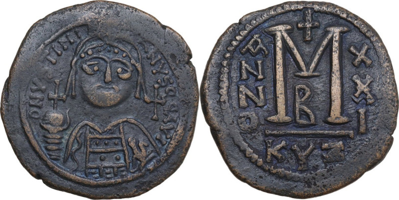 Justinian I (527-565). AE Follis. Cyzicus mint, 2nd officina. Dated RY 21 (547/8...