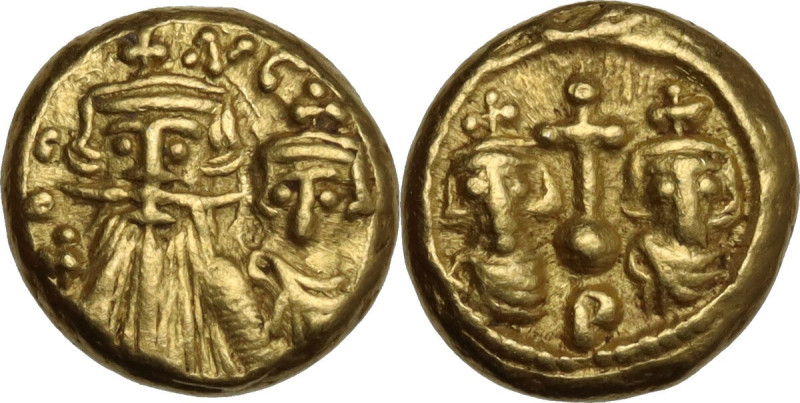 Constans II (641-668). AV Solidus, Carthage mint. Obv. Crowned and draped facing...