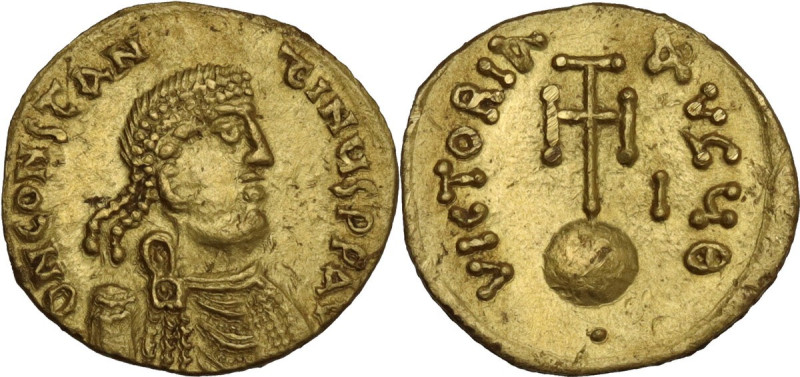 Constantine IV Pogonatus (668-685). AV Semissis. Syracuse mint. Obv. ∂N CONτAτIЧ...