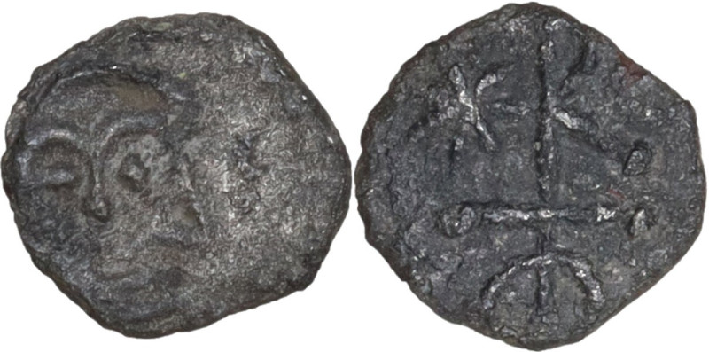 Byzantine-Papal. Constantine IV Pogonatus (668-685) and Pope St. Benedict. AR 1/...