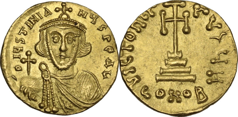 Justinian II (685-695). AV Solidus. Constantinople mint. Struck 687-692. Obv. D ...