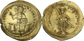 Isaac I Comnenus (1057-1059). AV Histamenon Nomisma. Constantinople mint. Obv. + IҺS XIS RЄX RЄGNANTIҺM. Christ Pantokrator enthroned facing. Rev. + I...