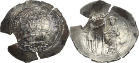 Alexius I, Comnenus (1081-1118). EL Histamenon Nomisma. Pre-reform period, transitional coinage. Thessalonica mint, 1081-2 AD. Obv. Bust of Christ Pan...