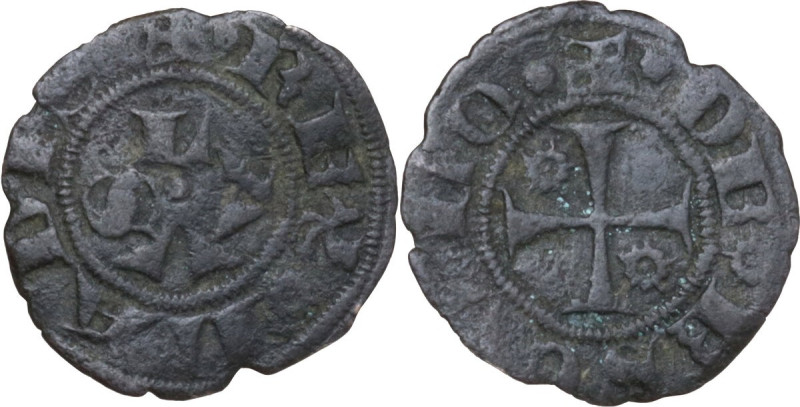 Ascoli. Ladislao di Durazzo (1404-1414). Denaro o picciolo. D/ Le lettere (LADIS...