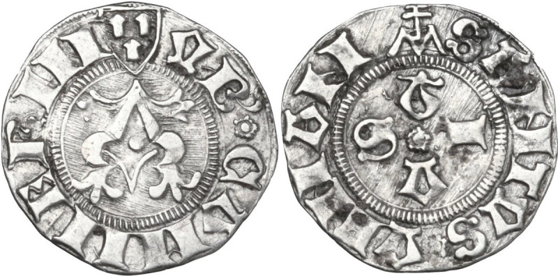 Camerino. Governo Popolare (1434-1444). Bolognino o mezzo grosso. D/ Grande A fo...