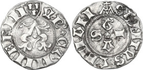 Camerino. Governo Popolare (1434-1444). Bolognino o mezzo grosso. D/ Grande A fogliata e ornata. R/ Le lettere (VENAN) TIVS disposte a croce attorno a...