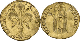 Firenze. Repubblica (Sec. XIII-1532). Fiorino d'oro IV serie, 1267-1303, simbolo balla di mercanzia, maestro di zecca sconosciuto. D/ Il Giglio di Fir...