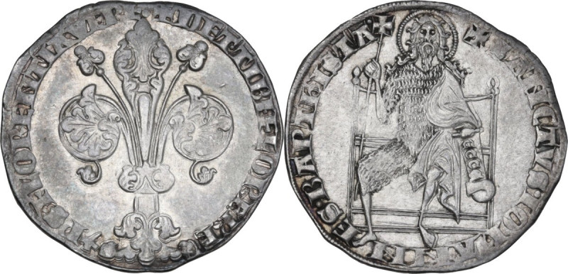 Firenze. Repubblica (Sec. XIII-1532). Grosso guelfo da 4 soldi di II serie 1345-...