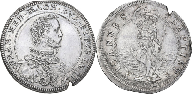 Firenze. Francesco I de' Medici (1574-1587). Piastra 1575. D/ Busto a destra cor...