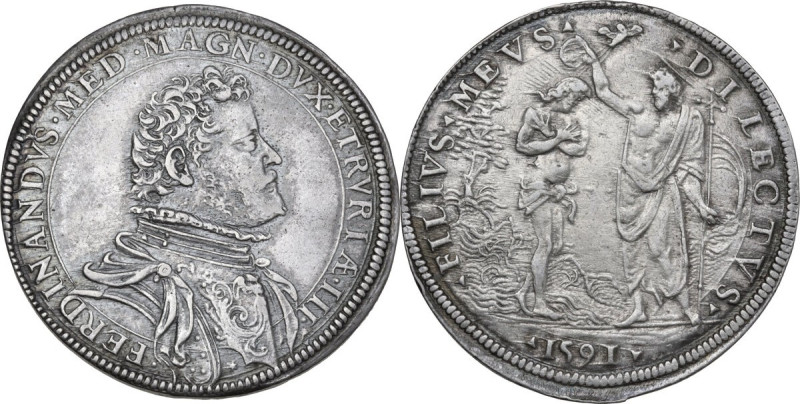 Firenze. Ferdinando I de Medici (1587-1609). Piastra 1591. D/ Busto corazzato e ...