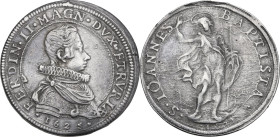 Firenze. Ferdinando II de' Medici (1621-1670). Piastra con doppia data recante 1625 al diritto e 1623 al rovescio. D/ Busto a destra corazzato, con go...