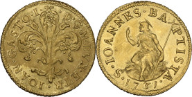 Firenze. Gian Gastone de' Medici (1723-1737). Zecchino o fiorino d'oro 1731. CNI 18; Gal. II, 9; MIR (Firenze) 345/8. AU. 3.49 g. 21.00 mm. R. Minimi ...