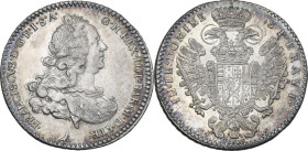 Firenze. Francesco II di Lorena (1737-1765). Scudo da 10 paoli o francescone 1749. D/ Busto a destra laureato e corazzato con spallaccio a forma di te...