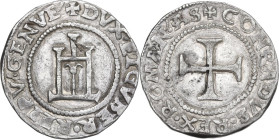 Genova. Dogi Biennali (1528-1797), I fase (1528-1541). Testone, sigle AS. D/ Castello. R/ Croce patente. CNI 69/86; MIR (Piem. Sard. Lig. Cors.) 188/2...