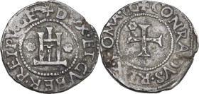 Genova. Dogi Biennali (1528-1797), I fase (1528-1541). Mezzo testone, sigle CG. D/ Castello tra due rosette. R/ Croce patente con rosetta nel primo qu...