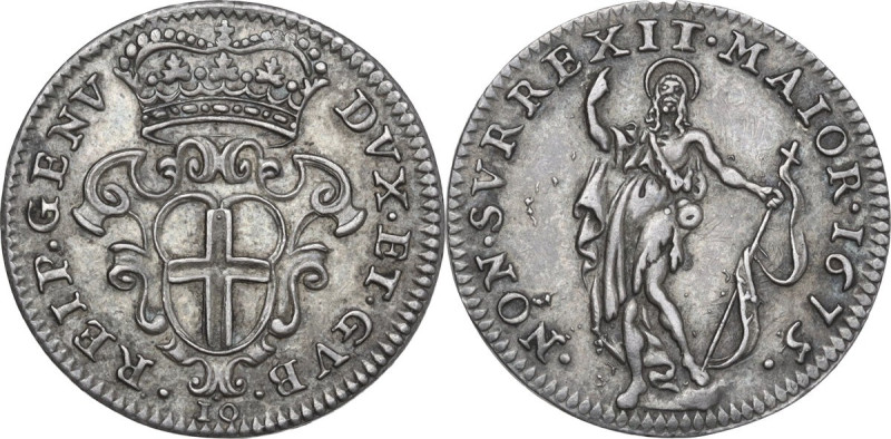 Genova. Dogi Biennali (1528-1797), III fase (1637-1797). Da 10 soldi 1675. D/ St...