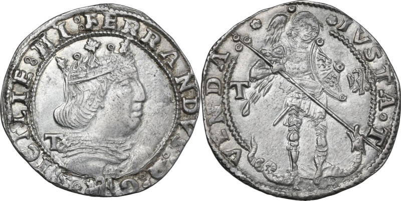 L'Aquila. Ferdinando I d'Aragona (1458-1494). Coronato. D/ Busto coronato e cora...
