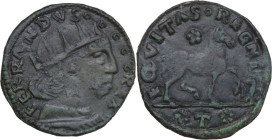 L'Aquila. Ferdinando I d'Aragona (1458-1494). Cavallo. D/ Testa radiata a destra. R/ Cavallo gradiente a destra; sopra, rosetta; davanti, aquiletta; i...