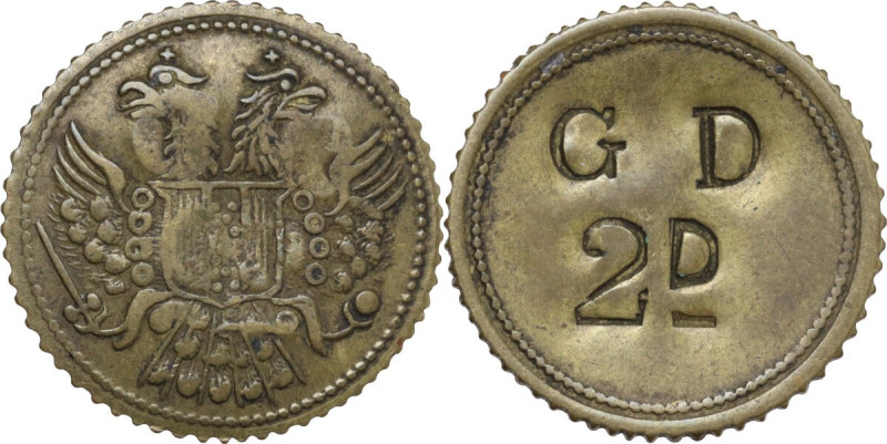 Malta. Tessera o gettone riconducibile al peso dei 2 grani di malta. AE. 2.72 g....