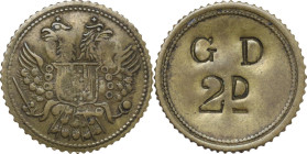 Malta. Tessera o gettone riconducibile al peso dei 2 grani di malta. AE. 2.72 g. 23.00 mm. Interessante tessera o gettone utilizzato per il suo peso c...