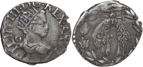 Napoli. Filippo III di Spagna (1598-1621). Mezzo carlino o zanetta. D/ Busto con corona radiata a destra; dietro, G (Giovanni Antonio Consolo maestro ...