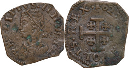 Napoli. Filippo IV di Spagna (1621-1665). Grano 1622 con doppia data. D/ Busto con corona radiata volto a sinistra; dietro, MC (Michele Cavo maestro d...
