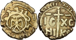 Palermo o Messina. Federico II di Svevia (1197-1250). Multiplo di tarì. D/ Aquila bicefala con globetto al centro. R/ Croce latina sormontata da due g...