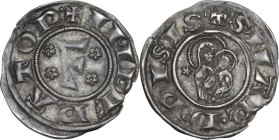 Pisa. Repubblica, a nome di Federico I (1155-1312). Grosso da 12 Denari, 1220-1250. D/ Grande F accostata da quattro rosette. R/ Mezza figura della Be...