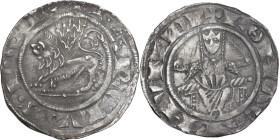 Roma. Carlo d'Angiò, senatore di Roma (1268-1284). Grosso. D/ Leone gradiente a sinistra. R/ Roma seduta in trono con globo e palma. CNI 83; M. 7 v.1;...