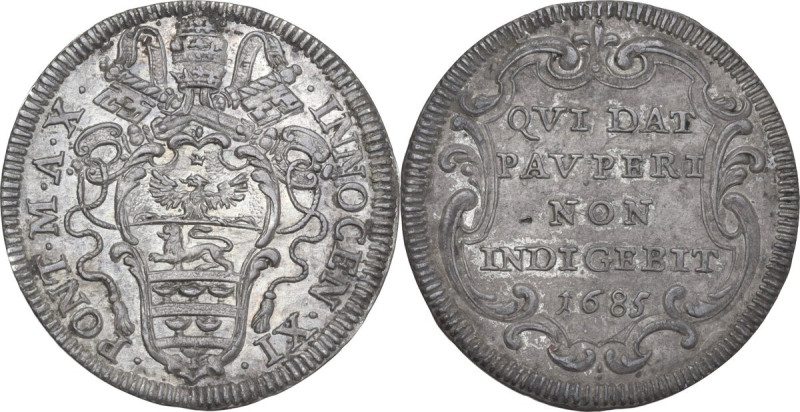 Roma. Innocenzo XI (1676-1689), Benedetto Odescalchi. Giulio 1685 A. X. D/ Stemm...