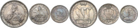 San Marino. Serie dei tre (3) valori 1931 comprendenti il 5 lire, il 10 lire e il 5 lire. Pag. (decimali) 342, 350, 358. AR. Le monete sono in altissi...