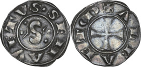 Siena. Repubblica (1180-1390). Grosso primitivo di V serie. D/ Grande S accostata da quattro globetti. R/ Croce patente. CNI 22/23; MIR (Toscana, zecc...