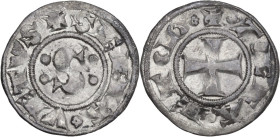 Siena. Repubblica (1180-1390). Grosso da 2 soldi, 1280-1285. D/ Grande S accostata da quattro globetti. R/ Croce patente. CNI 34; MIR (Toscana, zecche...