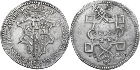 Urbino. Francesco Maria II della Rovere (1574-1624). Scudo da 20 grossi. D/ Stemma Della Rovere. R/ In cartella barocca a lati rettilinei e curvilinei...